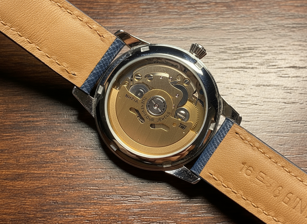 Enhanced timepiece with dark oak background 2