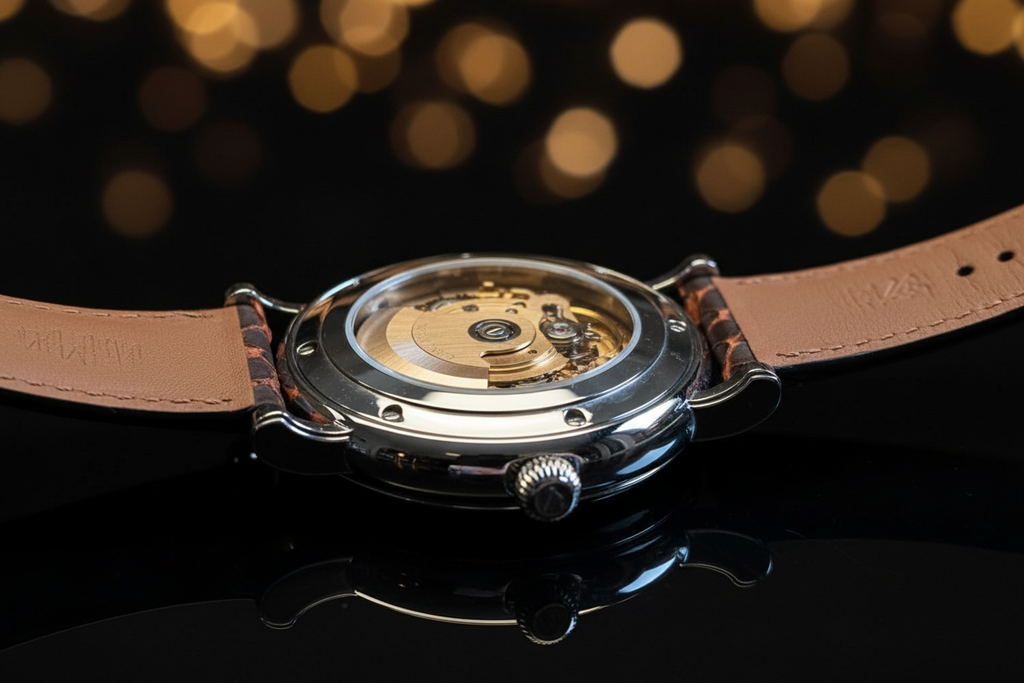 Luxury watch caseback - links