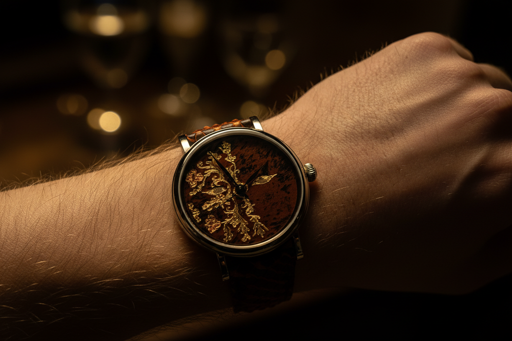 Luxury watch on wrist