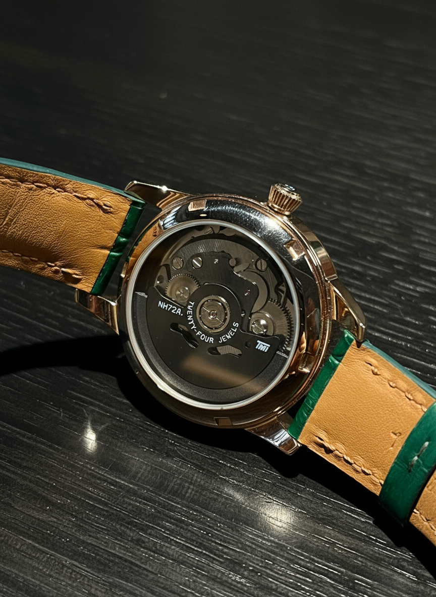 Verbeterde achterkant foto met donker eiken